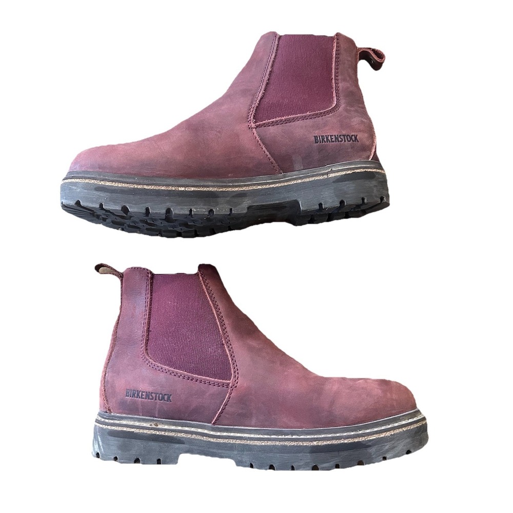 Birkenstock Stalon Chelsea Boots Burgundy Nubuck  Leather EU 37 US 6.5